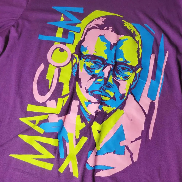 NWT Sonoma Community Black History Month Malcolm X Graphic Tee Plum XL - Picture 5 of 15